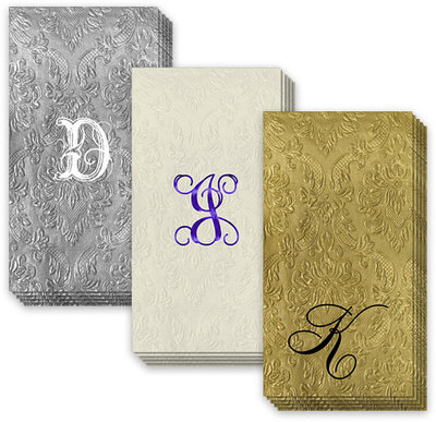 Carte Embossed Single Initial Guest Towels